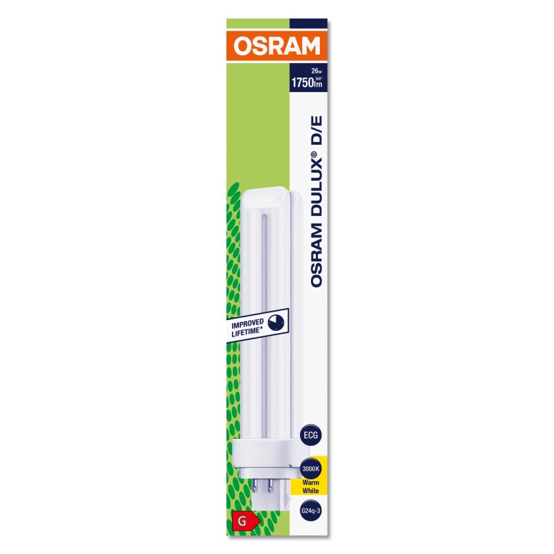 DULUX D/E 26W/830 G24Q-3 OSRAM компактная люминесцентная лампа фото 3